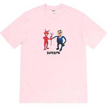 Pink Supreme Business Tee T Shirts | Supreme 415DN